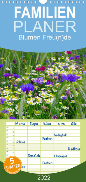 Familienplaner Blumenfreude (Wandkalender 2022 , 21 cm x 45 cm, hoch) von Design Fotografie by Tanja Riedel,  Avianaarts