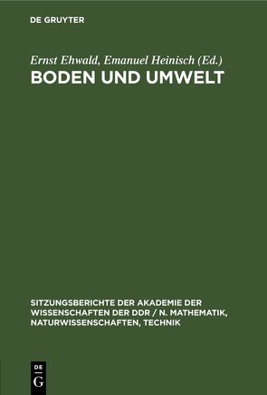 Boden und Umwelt von Ehwald,  Ernst, Heinisch,  Emanuel