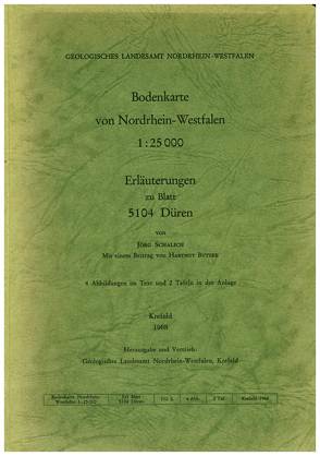 Bodenkarten von Nordrhein-Westfalen 1:25000 / Düren von Butzke,  Hartmut, Schalich,  Jörg