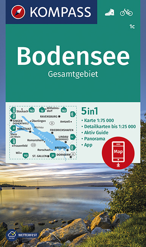 KOMPASS Wanderkarte Bodensee Gesamtgebiet von KOMPASS-Karten GmbH