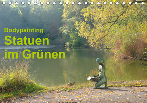 Bodypainting Statuen im GrünenCH-Version (Tischkalender 2021 DIN A5 quer) von Lara,  Romana