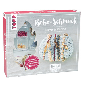 Boho-Schmuckset Love & Peace (Dunkelrot/ Grau) von Eder,  Elke