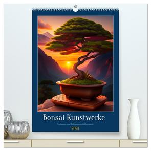 Bonsai Kunstwerke (hochwertiger Premium Wandkalender 2024 DIN A2 hoch), Kunstdruck in Hochglanz von franky58,  franky58