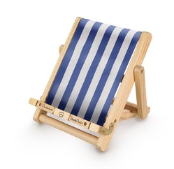 Bookchair Medium Blau-Weiß gestreift – Buchständer – Tablethalter aus Holz