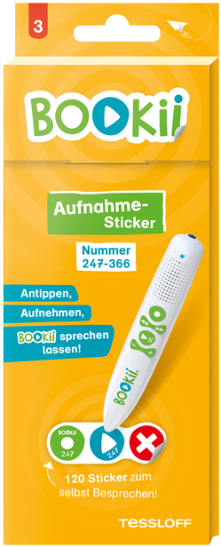 BOOKii® Aufnahme-Sticker neutral Paket 3, Nr. 247-366 (120 Stück)