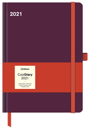 Bordeaux/Coral 2021 – Diary – Buchkalender – Taschenkalender – 16×22