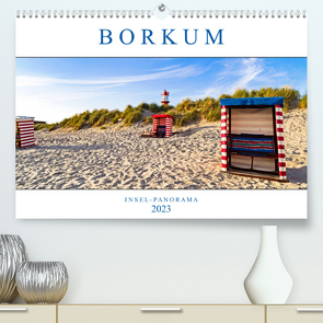 Borkum Inselpanorama (Premium, hochwertiger DIN A2 Wandkalender 2023, Kunstdruck in Hochglanz) von Dreegmeyer,  Andrea