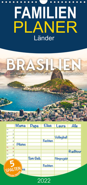 Familienplaner Brasilien – Karnevale, Fußball und Regenwälder. (Wandkalender 2022 , 21 cm x 45 cm, hoch) von SF