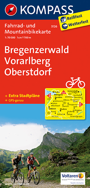 KOMPASS Fahrradkarte Bregenzerwald – Vorarlberg – Oberstdorf