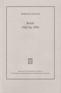 Briefe 1922 bis 1976 von Jehle,  Peter, Krauss,  Werner