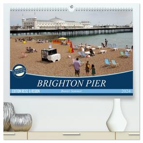 Brighton Pier Bunter Sommer (hochwertiger Premium Wandkalender 2024 DIN A2 quer), Kunstdruck in Hochglanz von Kruse,  Gisela