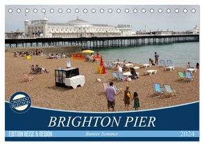 Brighton Pier Bunter Sommer (Tischkalender 2024 DIN A5 quer), CALVENDO Monatskalender von Kruse,  Gisela