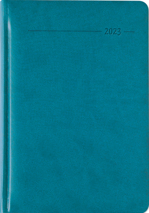 Buchkalender Tucson türkis 2023 – mit Registerschnitt – Büro-Kalender A5 – 1 Tag 1 Seite – 416 Seiten – Tucson-Einband – Alpha Edition