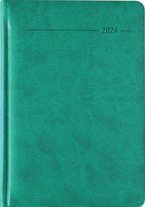 Buchkalender Tucson türkis 2024 – mit Registerschnitt – Büro-Kalender A5 – 1 Tag 1 Seite – 416 Seiten – Tucson-Einband – Alpha Edition