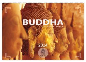 BUDDHA – Ein sanftes Lächeln (Wandkalender 2024 DIN A2 quer), CALVENDO Monatskalender von Weigt,  Mario