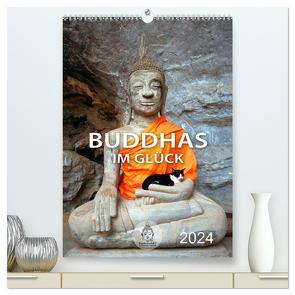 Buddhas im Glück (hochwertiger Premium Wandkalender 2024 DIN A2 hoch), Kunstdruck in Hochglanz von BuddhaART,  BuddhaART