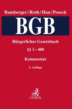 Bürgerliches Gesetzbuch Band 1: §§ 1-480 von Backert,  Wolfram, Bamberger,  Heinz Georg, Becker,  Jörn, Bub,  Peter, Dennhardt,  Joachim, Eckert,  Hans-Werner, Faust,  Florian, Flume,  Johannes W., Foerster,  Christian, Fritzsche,  Jörg, Gehrlein,  Markus, Grothe,  Helmut, Hau,  Wolfgang, Henrich,  Wolfgang, Janoschek,  Christian, Lorenz,  Stephan, Martens,  Sebastian, Maume,  Philipp, Müller-Christmann,  Bernd, Poseck,  Roman, Rohe,  Mathias, Roth,  Herbert, Rövekamp,  Klaus, Schäfer,  Hauke, Schmalenbach,  Dirk, Schmidt,  Hubert, Schöpflin,  Martin, Spindler,  Gerald, Sutschet,  Holger, Wendland,  Matthias, Wendtland,  Holger