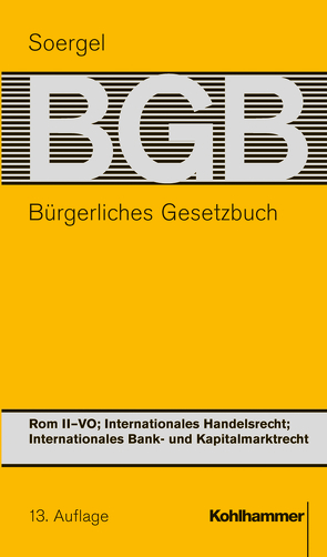 Bürgerliches Gesetzbuch mit Einführungsgesetz und Nebengesetzen (BGB) von Appl,  Clemens, Boscheinen-Duursma,  Henriette-Christine, Klumpe,  Gerhard, Krimphove,  Dieter, Lengauer,  Alina, Lentner,  Gabriel M., Matthiessen,  Michael, Pfeiffer,  Thomas, Ratka,  Thomas, Rauter,  Roman, Remien,  Oliver, Schacherreiter,  Judith, Soergel,  Hans-Theodor, Thiede,  Thomas, Wendelstein,  Christoph