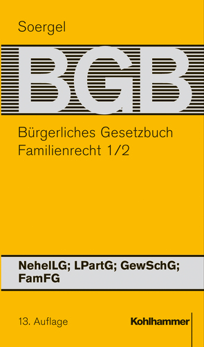 Bürgerliches Gesetzbuch mit Einführungsgesetz und Nebengesetzen (BGB) von Ahrens,  Claus, Gietl,  Andreas, Löhnig,  Martin, Matthiessen,  Michael, Schumann,  Eva, Soergel,  Hans-Theodor, Wellenhofer,  Marina