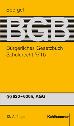 Bürgerliches Gesetzbuch mit Einführungsgesetz und Nebengesetzen (BGB) von Fischinger,  Philipp S., Hofer,  Jonas B., Holzner,  Claudia, Klein,  Thomas, Kretschmer,  Lucia, Manok,  Andreas, Matthiessen,  Michael, Prütting,  Jens, Raab,  Thomas, Seifert,  Achim, Soergel,  Hans-Theodor, Weber,  Ralph