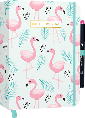 Bullet Journal „Flamingo“ mit original Tombow MONO edge Dual-Tip Highlighter pink