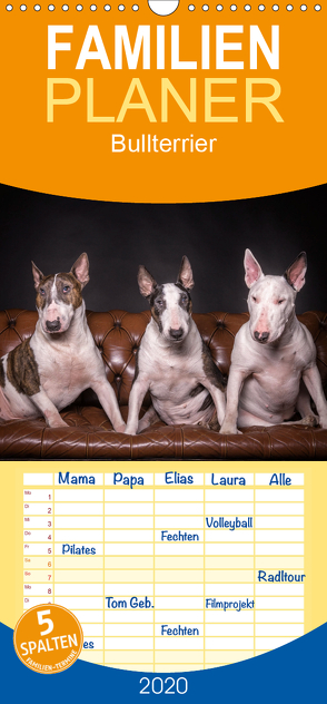 Bullterrier – Familienplaner hoch (Wandkalender 2020 , 21 cm x 45 cm, hoch) von Schubert,  Sven