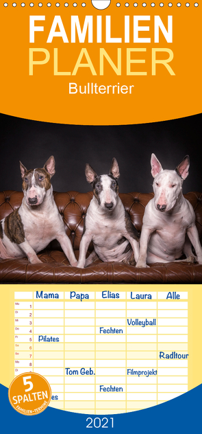 Bullterrier – Familienplaner hoch (Wandkalender 2021 , 21 cm x 45 cm, hoch) von Schubert,  Sven