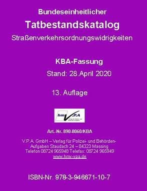 Bundeseinheitlicher Tatbestandskatalog KBA-Langfassung, gebunden von V.P.A. GmbH