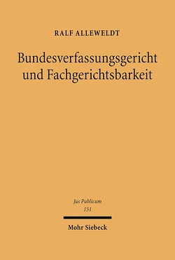 Bundesverfassungsgericht und Fachgerichtsbarkeit von Alleweldt,  Ralf