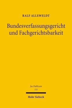 Bundesverfassungsgericht und Fachgerichtsbarkeit von Alleweldt,  Ralf