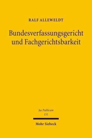 Bundesverfassungsgericht und Fachgerichtsbarkeit von Alleweldt,  Ralf