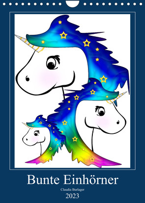 Bunte Einhörner (Wandkalender 2023 DIN A4 hoch) von Digital-Art