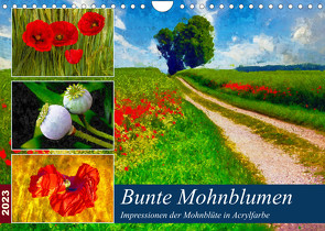 Bunte Mohnblumen – Impressionen der Mohnblüte in Acrylfarbe (Wandkalender 2023 DIN A4 quer) von Frost,  Anja