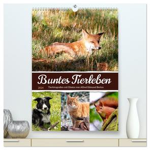 Buntes Tierleben (hochwertiger Premium Wandkalender 2024 DIN A2 hoch), Kunstdruck in Hochglanz von Löwer,  Sabine