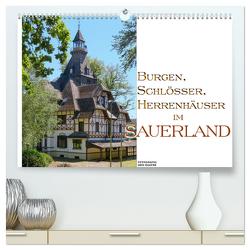 Burgen, Schlösser, Herrenhäuer im Sauerland (hochwertiger Premium Wandkalender 2024 DIN A2 quer), Kunstdruck in Hochglanz von Haafke,  Udo