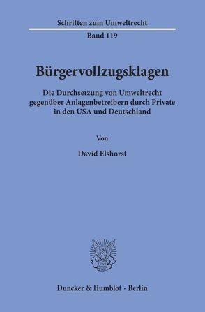 Bürgervollzugsklagen. von Elshorst,  David