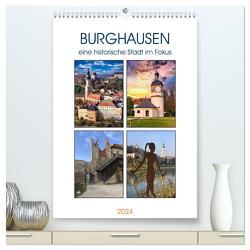 Burghausen, eine historische Stadt im Fokus (hochwertiger Premium Wandkalender 2024 DIN A2 hoch), Kunstdruck in Hochglanz von Huschka,  Klaus-Peter