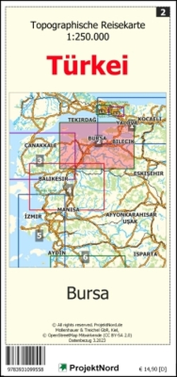 Bursa – Topographische Reisekarte 1:250.000 Türkei (Blatt 2) von Mollenhauer,  Jens Uwe