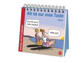 Butschkow: Alt ist nur eine Taste Premium-Postkartenkalender 2024 von Peter Butschkow