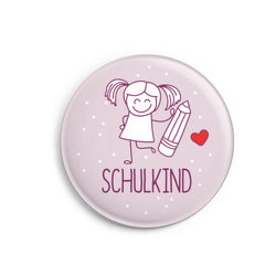 Button: Schulkind für Mädchen