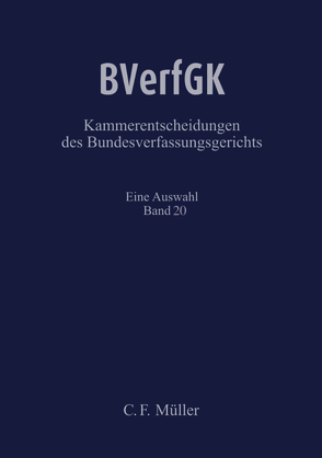 BVerfGK – Kammerentscheidungen des Bundesverfassungsgerichts Band 20