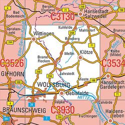 C3530 Wolfsburg Topographische Karte 1 : 100 000