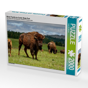 CALVENDO Puzzle Bison Familie im Custer State Park 2000 Teile Lege-Größe 90 x 67 cm Foto-Puzzle Bild von Dieter-M. Wilczek