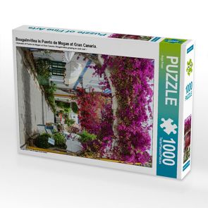 CALVENDO Puzzle Bougainvillea in Puerto de Mogan at Gran Canaria. 1000 Teile Lege-Größe 48 x 64 cm Foto-Puzzle Bild von Anja Frost