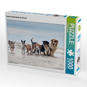 CALVENDO Puzzle Bunte Hunde-Reihe am Strand 1000 Teile Lege-Größe 64 x 48 cm Foto-Puzzle Bild von Annett Mirsberger