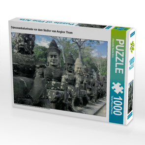 CALVENDO Puzzle Dämonenbalustrade vor dem Südtor von Angkor Thom 1000 Teile Lege-Größe 64 x 48 cm Foto-Puzzle Bild von Alexander Nadler M.A.