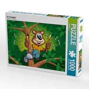 CALVENDO Puzzle Der Honigbär! 1000 Teile Lege-Größe 64 x 48 cm Foto-Puzzle Bild von jokatoons