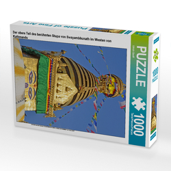 CALVENDO Puzzle Der obere Teil des berühmten Stupa von Swayambhunath im Westen von Kathmandu 1000 Teile Lege-Größe 48 x 64 cm Foto-Puzzle Bild von Ulrich Senff