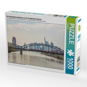 CALVENDO Puzzle Die Deutschherrnbrücke vor der Frankfurter Skyline 1000 Teile Lege-Größe 64 x 48 cm Foto-Puzzle Bild von Rolf Hecker