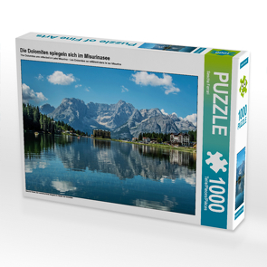 CALVENDO Puzzle Die Dolomiten spiegeln sich im Misurinasee 1000 Teile Lege-Größe 64 x 48 cm Foto-Puzzle Bild von Sascha Ferrari